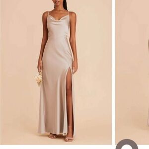 Elegant Beige Satin Dress